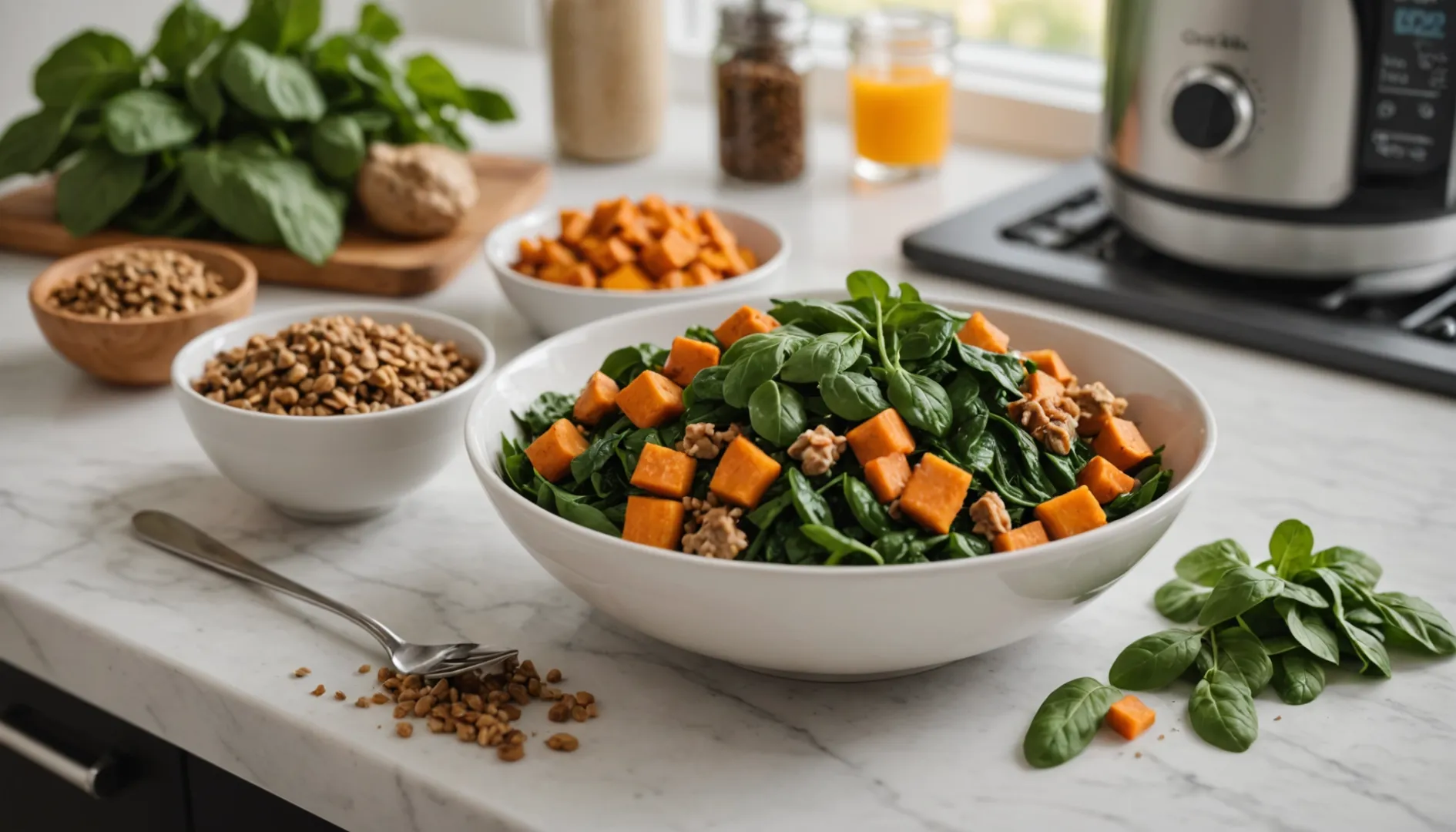 A bowl of homemade dog food with healthy ingredients for addressing specific health issues in dogs