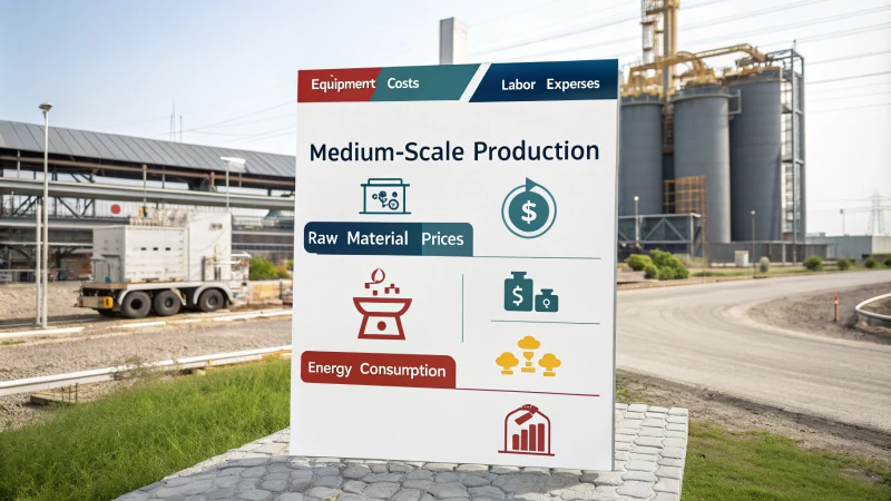 Infographic detailing key cost factors for medium-scale production