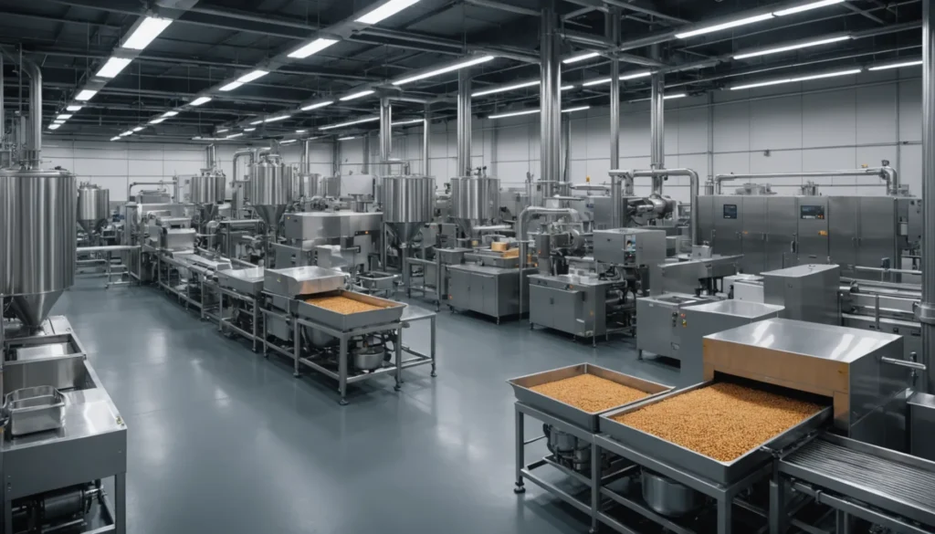 State-of-the-art pet food production line with modern machinery