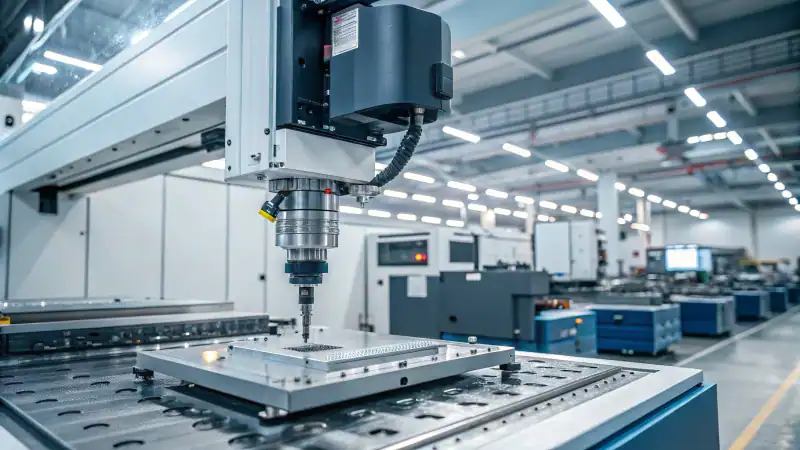 High-tech molding machine in a factory