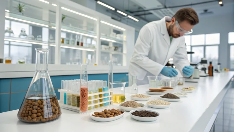 Scientist measuring samples in a modern laboratory