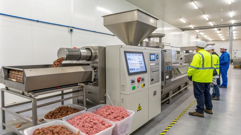 Modern pet food extrusion factory with advanced machinery