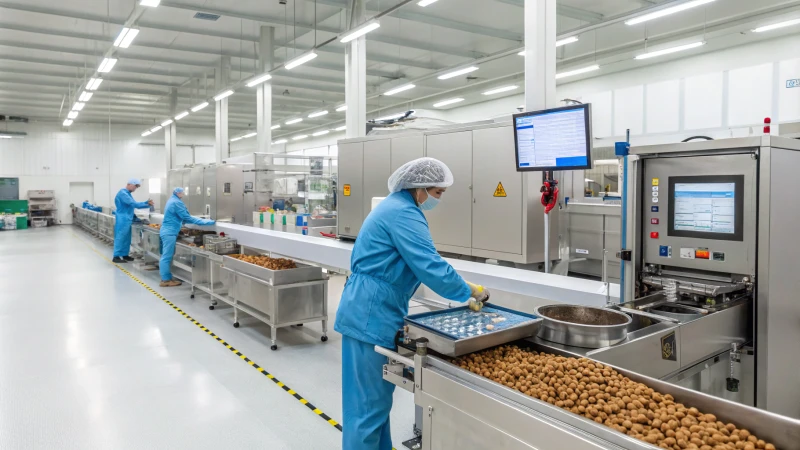 High-tech pet food manufacturing facility