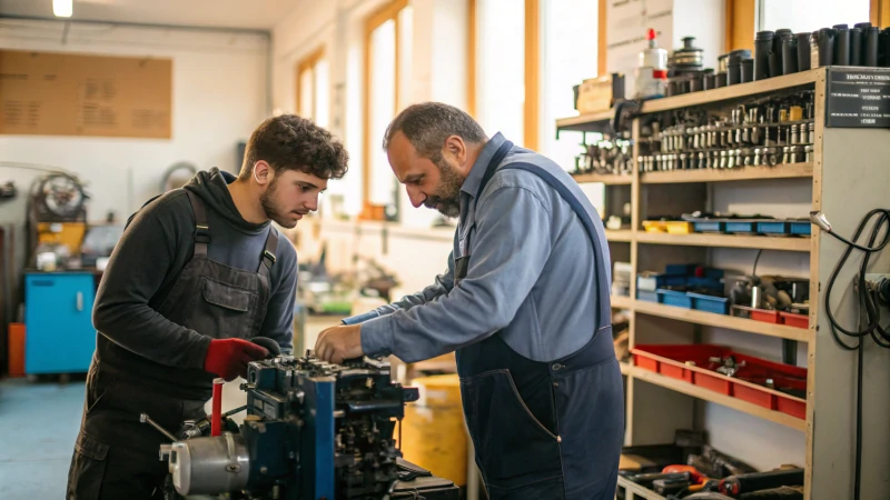 A technician providing after-sales support in a workshop