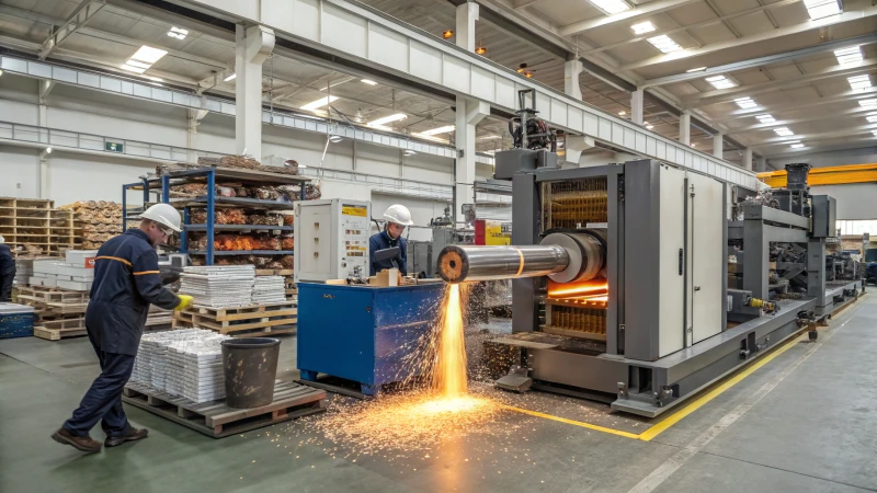 A state-of-the-art industrial extrusion machine in action