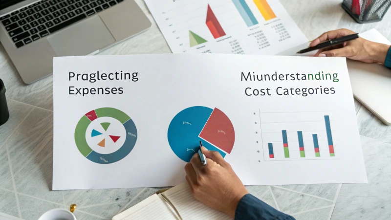 Infographic showing common mistakes in calculating profit margins