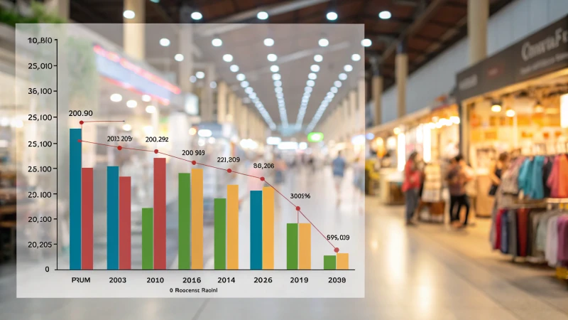 Un graphique linéaire détaillé montrant les tendances du marché avec des lignes colorées représentant différents secteurs sur un arrière-plan de marché flou.