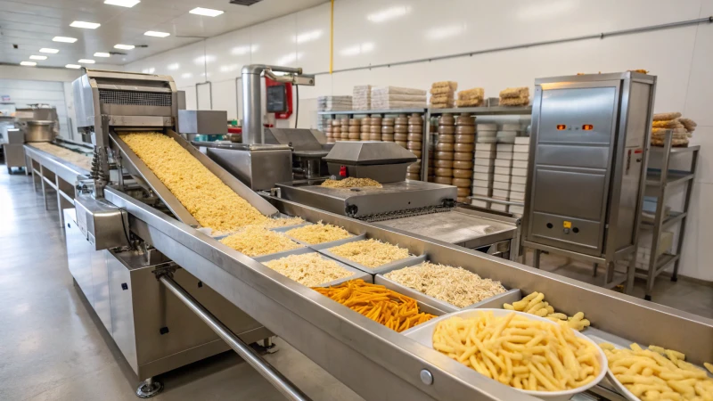 A modern food extruder machine in an industrial kitchen