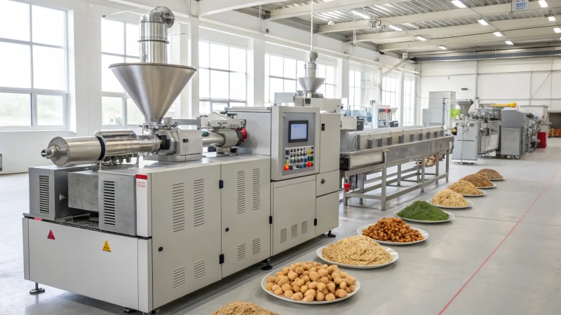 A modern food processing facility with industrial machinery