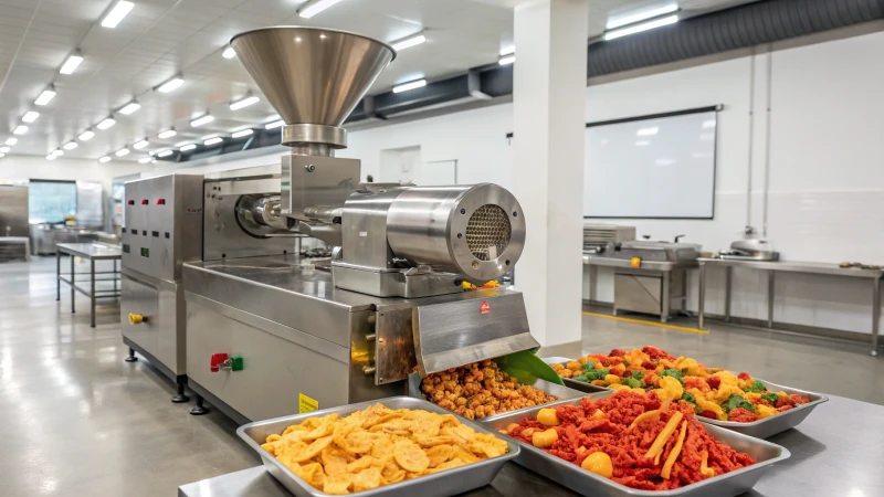 A high-tech food extruder in a clean kitchen