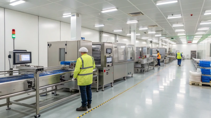 Interior of a wet pet food manufacturing facility