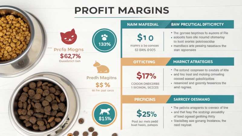 Infographic detailing profit margins in the pet food industry