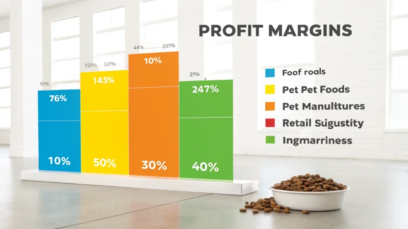 Grafik yang menunjukkan margin keuntungan dalam industri hewan peliharaan