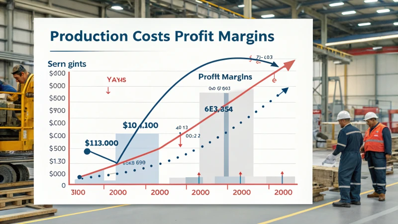 Um gráfico detalhado mostrando a relação entre custos de produção e margens de lucro.