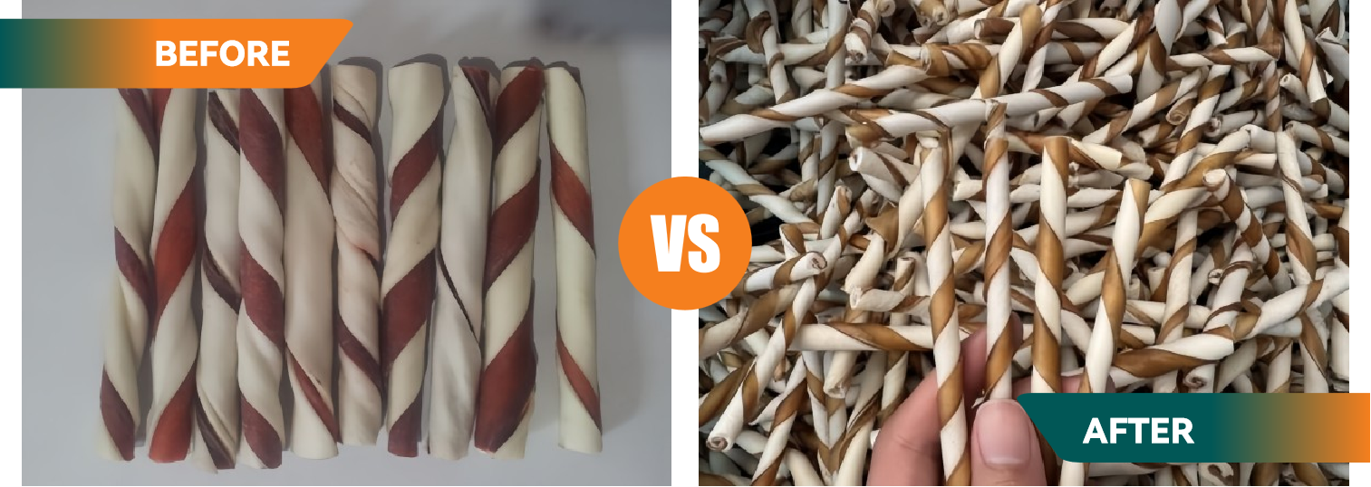 bicolor pet treats processing line 1